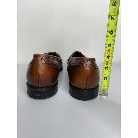 Vtg Johnston Murphy Aristocraft Leather Shoes Loafers Wingtip Brown Men’s Sz 11B - Picture 10 of 11